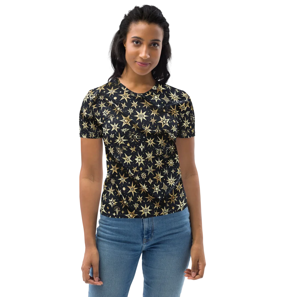 Gilded Nightfall on Women's Crew Neck T-Shirt — Front