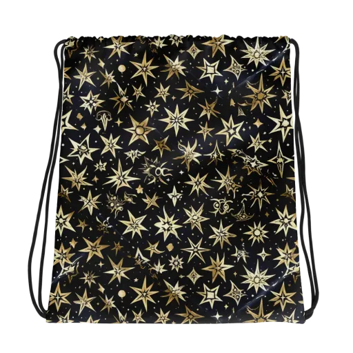 Gilded Nightfall on a Drawstring Bag
