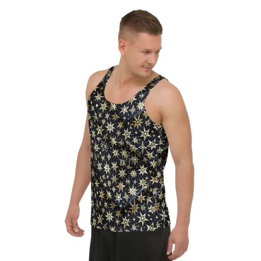 Gilded Nightfall on a Men's Tank Top