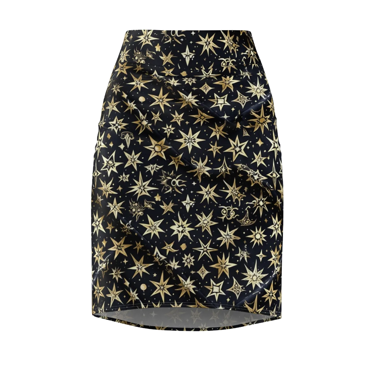 Gilded Nightfall on Pencil Skirt — Front