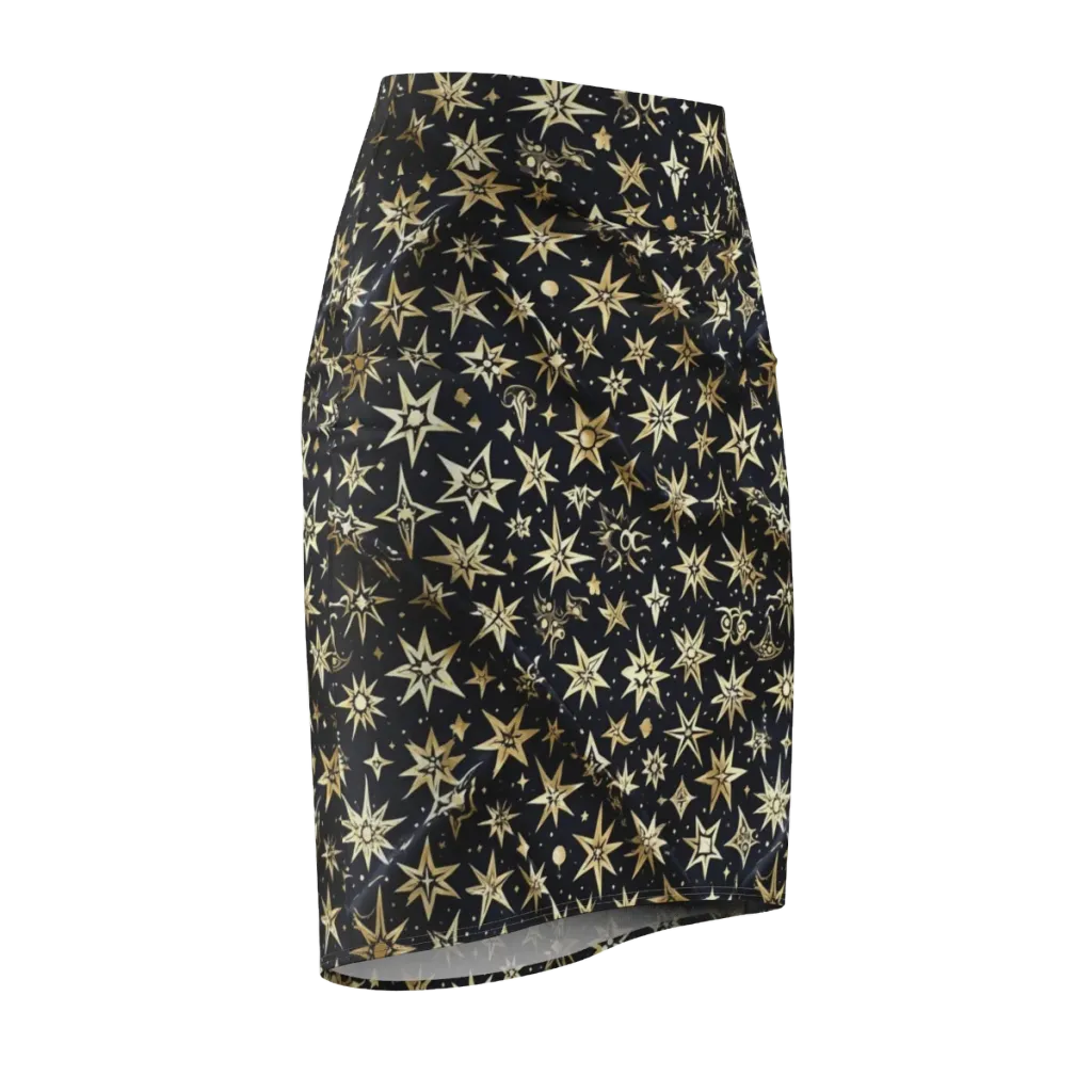 Gilded Nightfall on Pencil Skirt — Front Side