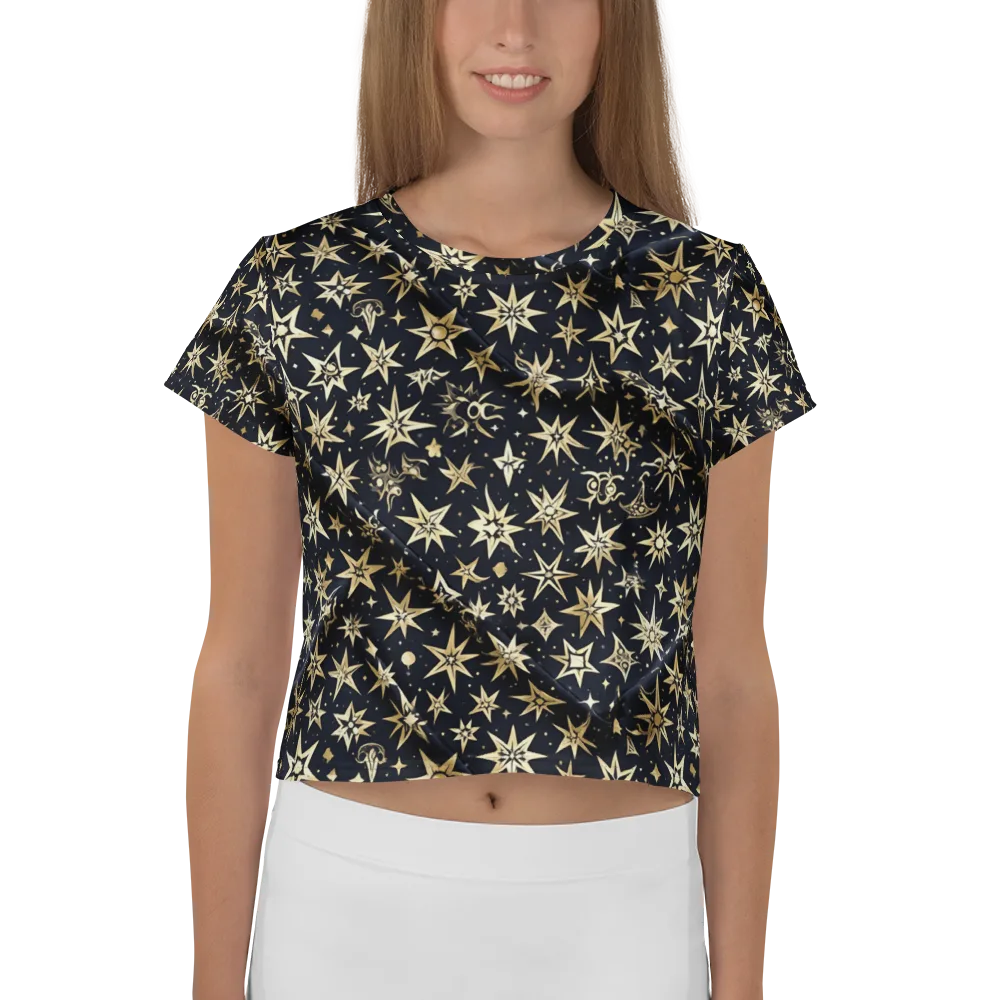 Gilded Nightfall on Crop Tee — Front