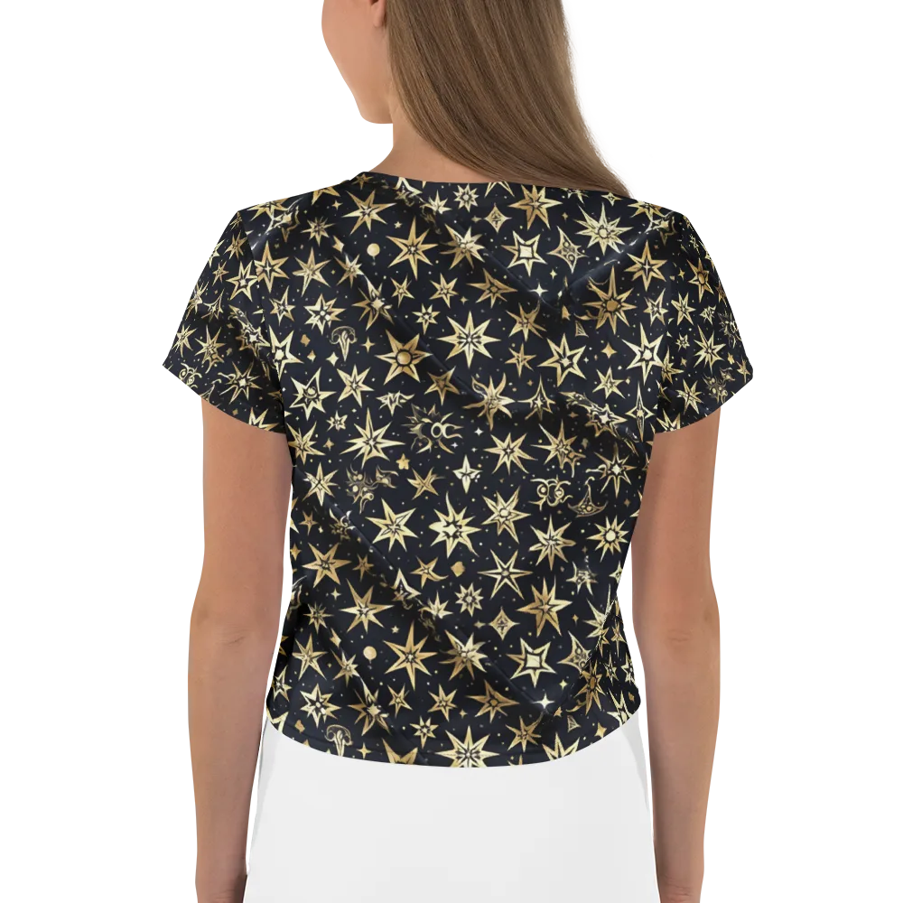 Gilded Nightfall on Crop Tee — Back