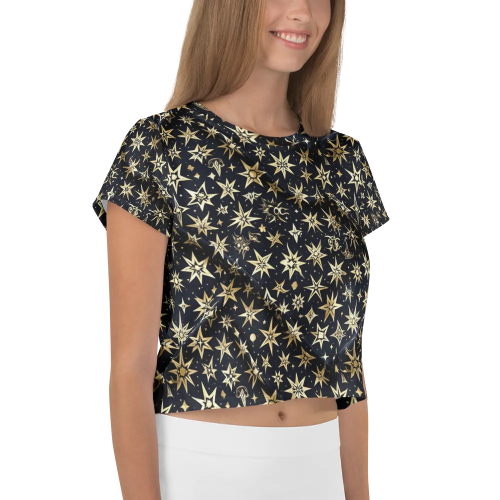 Gilded Nightfall on Crop Tee — Right