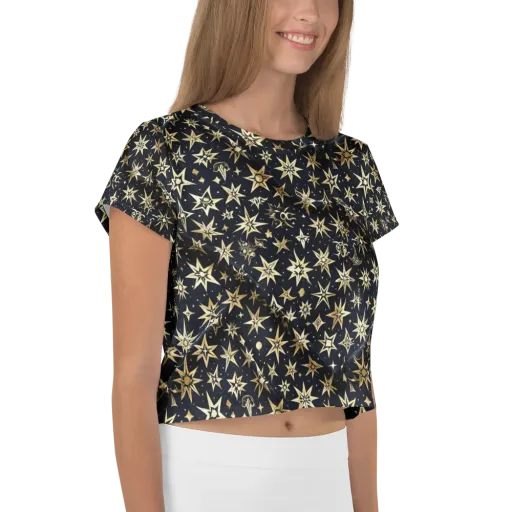 Gilded Nightfall on a Crop Tee