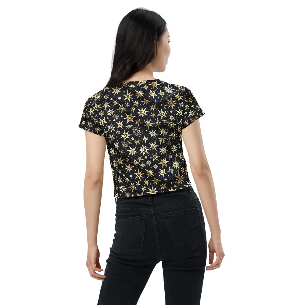 Gilded Nightfall on Crop Tee — Back