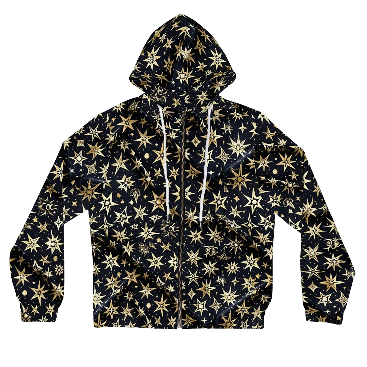 Gilded Nightfall on Women's Full-Zip Hoodie — Front