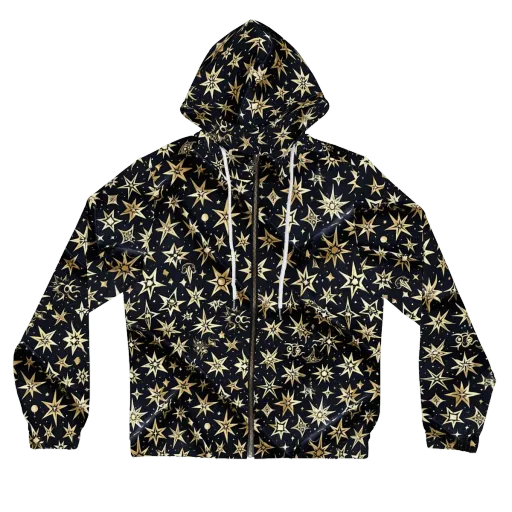 Gilded Nightfall on a Women's Full-Zip Hoodie