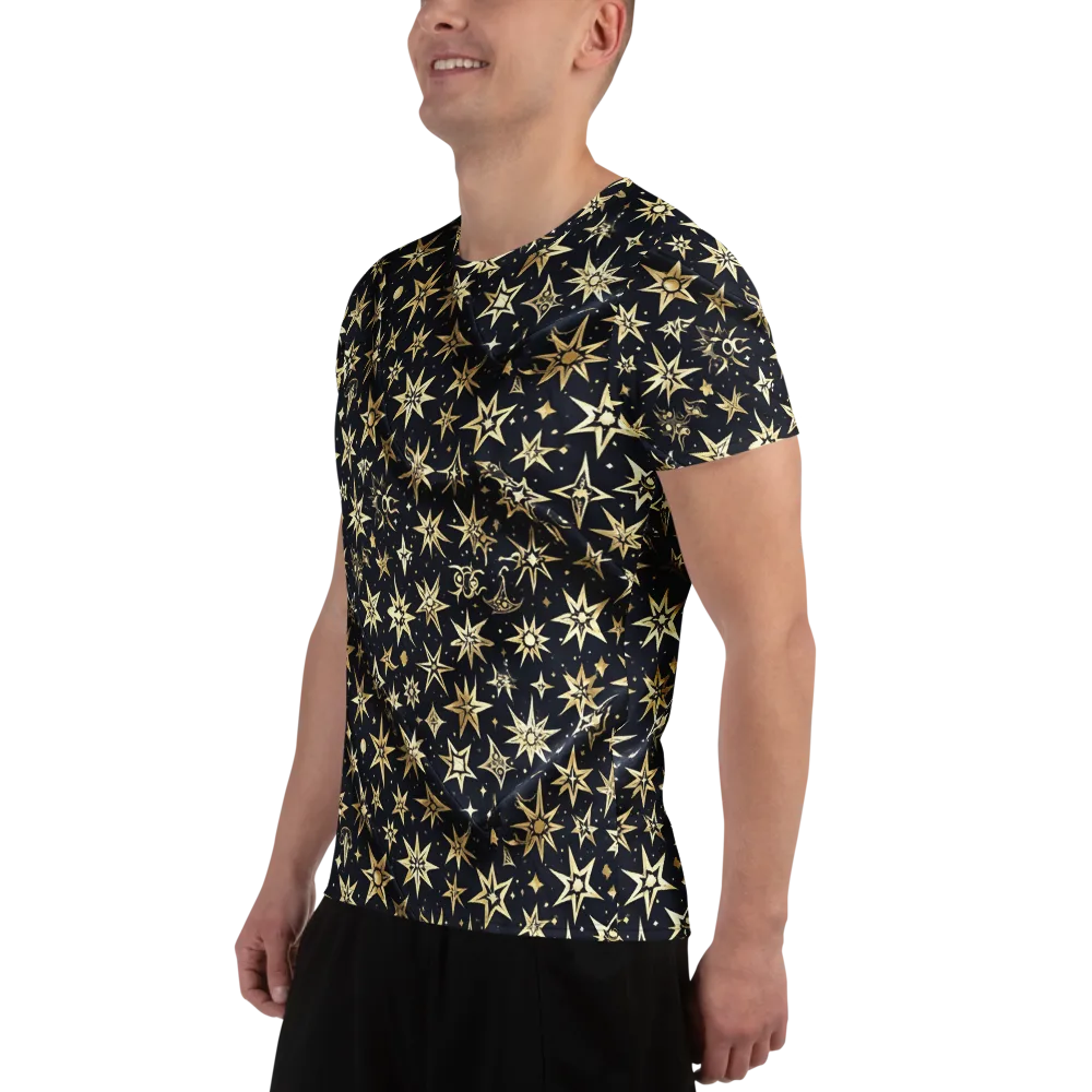 Gilded Nightfall on Men's Athletic T-Shirt — Left