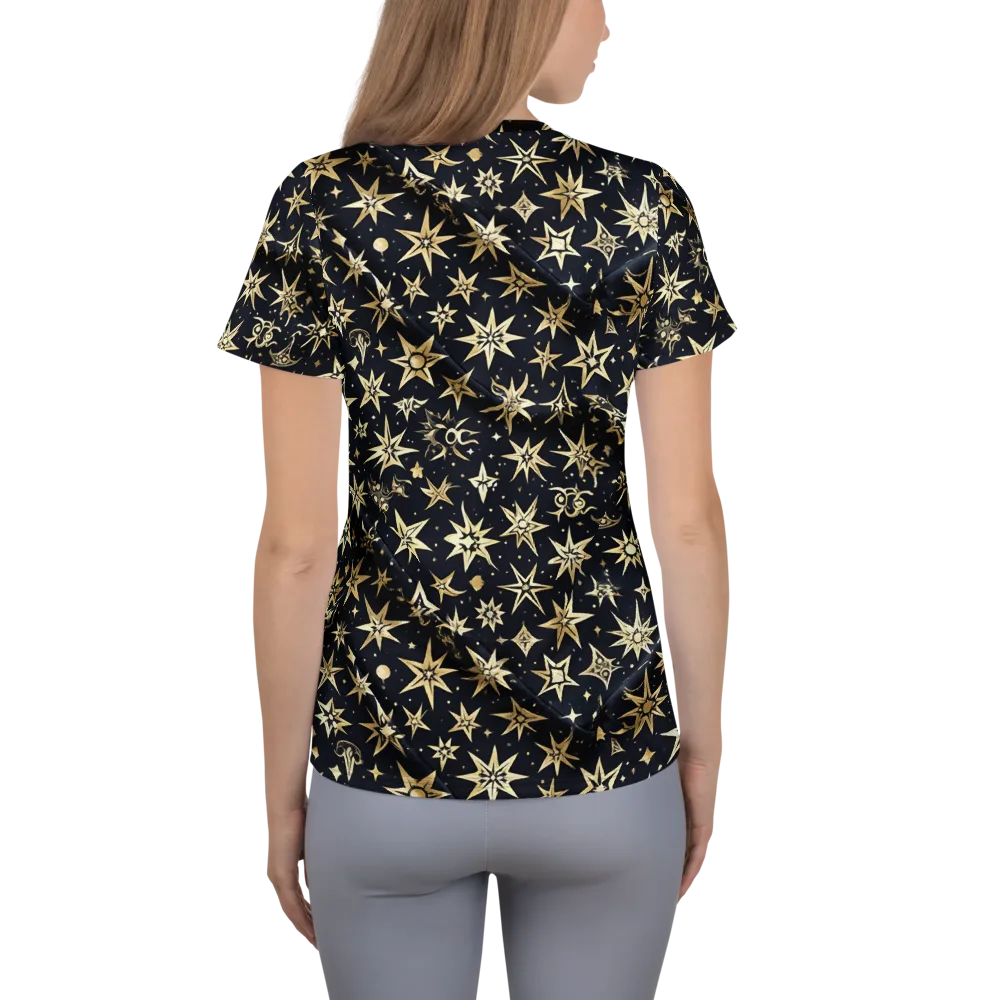 Gilded Nightfall on Women's Athletic T-Shirt — Back