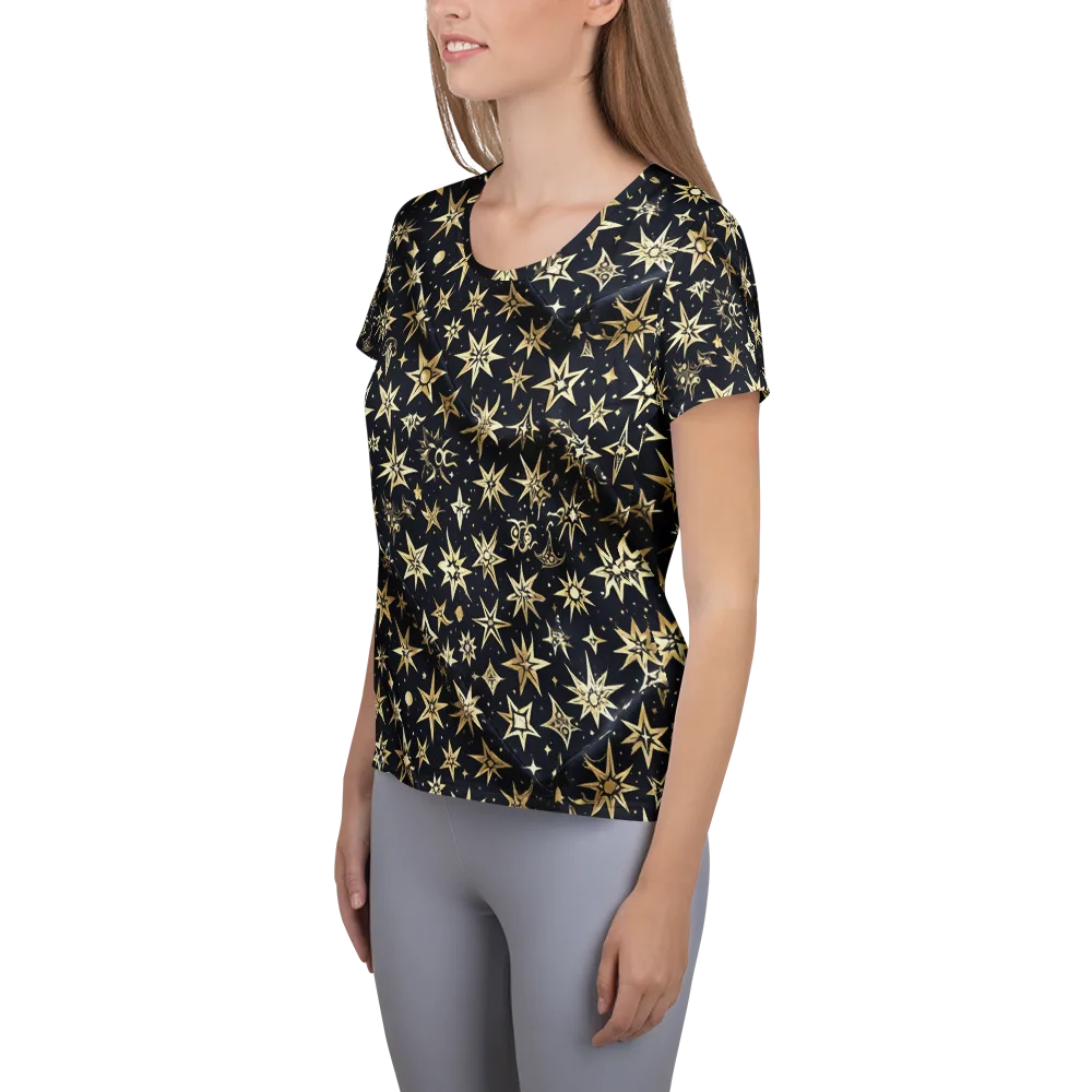 Gilded Nightfall on Women's Athletic T-Shirt — Left