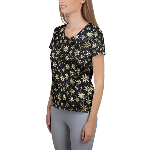 Gilded Nightfall on a Women's Athletic T-Shirt