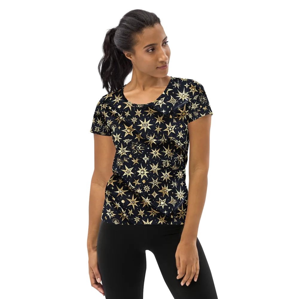 Gilded Nightfall on Women's Athletic T-Shirt — Front
