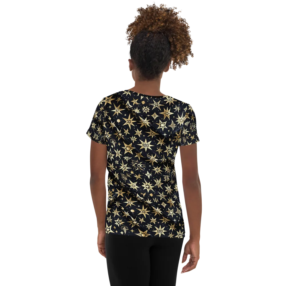 Gilded Nightfall on Women's Athletic T-Shirt — Back