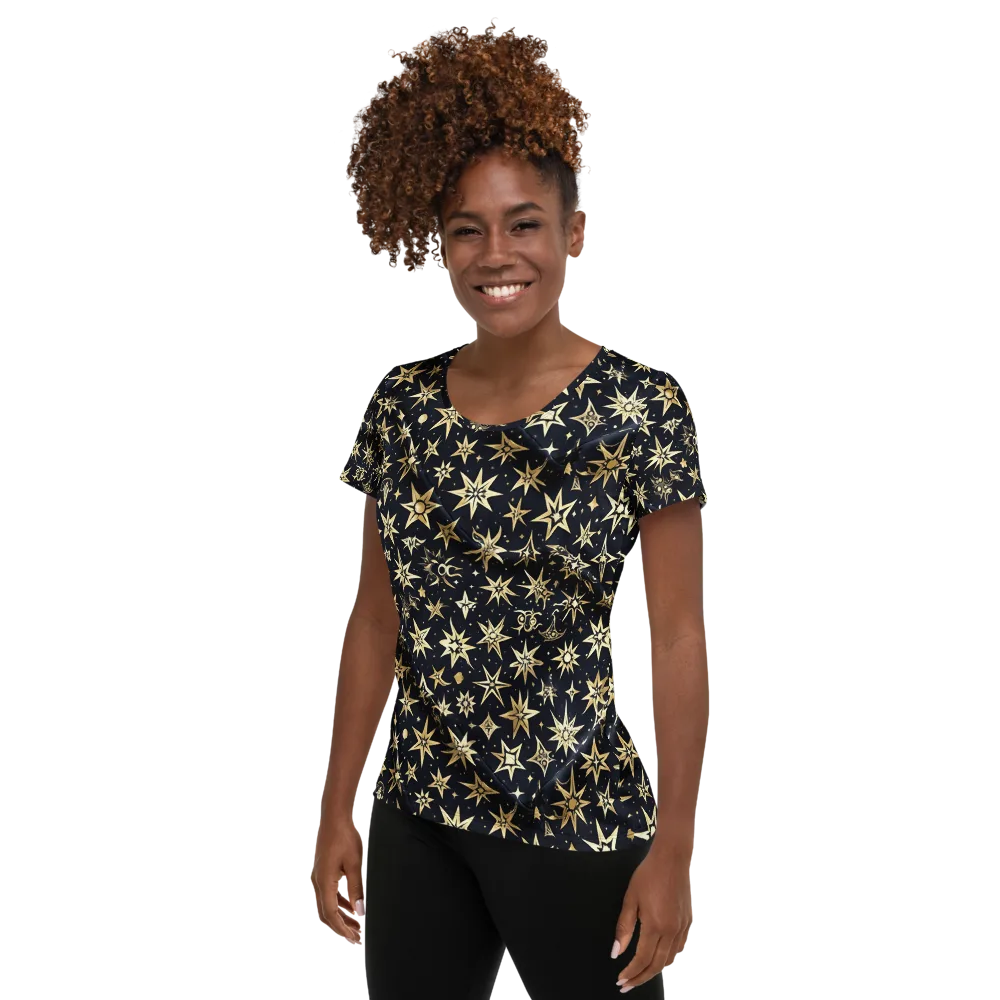 Gilded Nightfall on Women's Athletic T-Shirt — Left