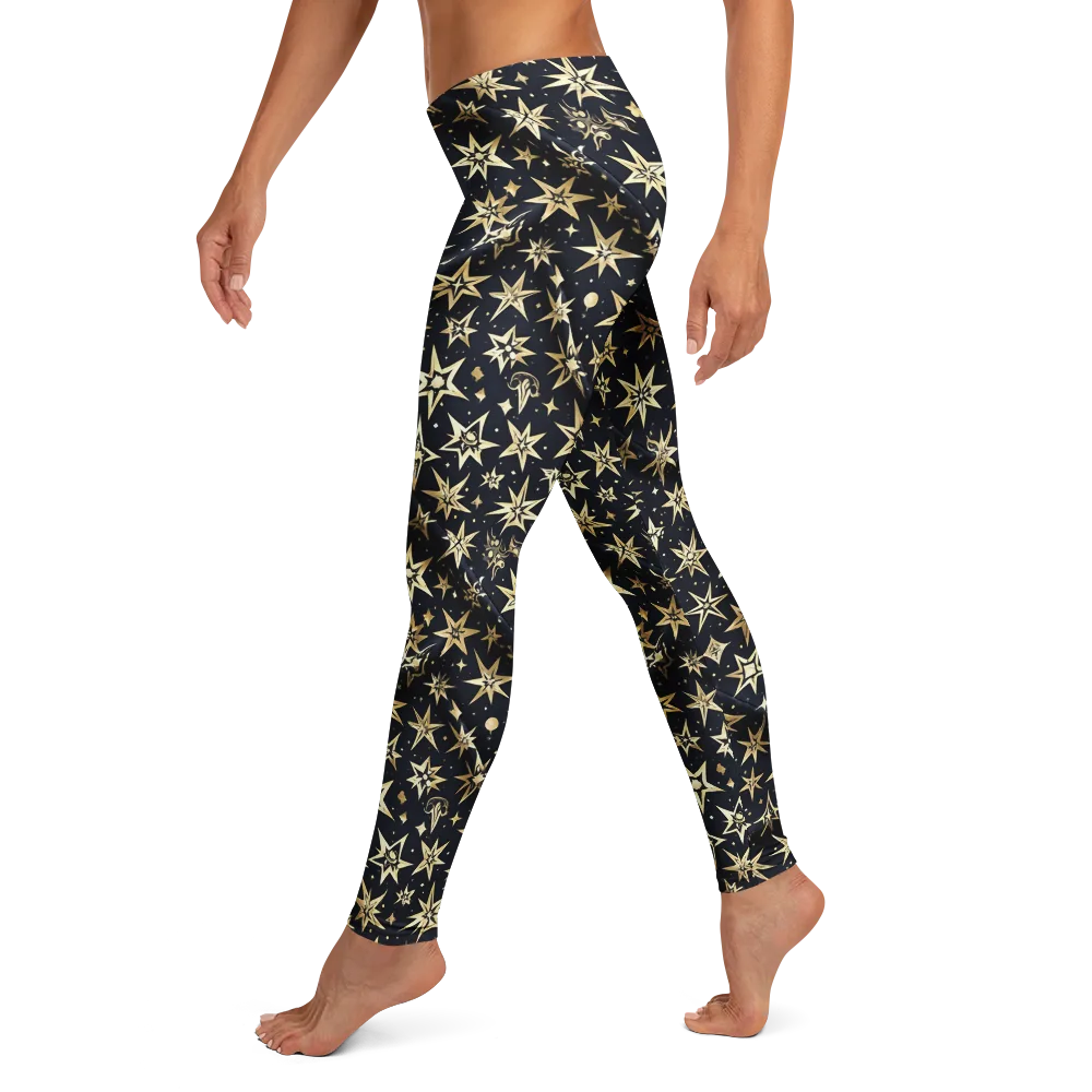 Gilded Nightfall on Leggings — Left