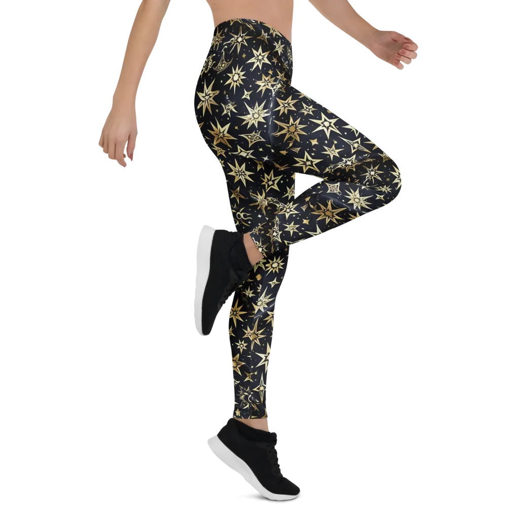 Gilded Nightfall on Leggings — Right