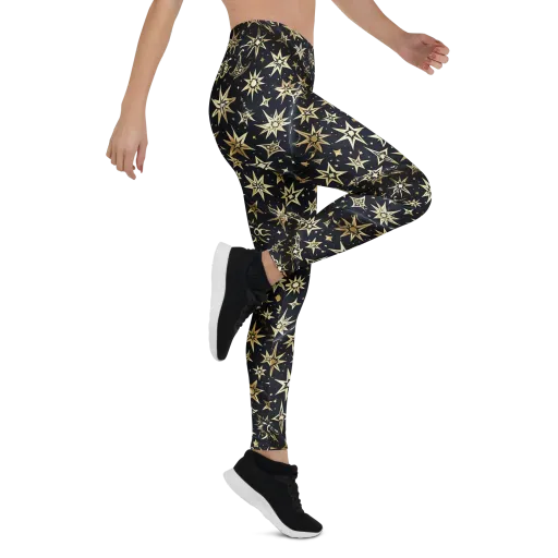 Gilded Nightfall on a Leggings