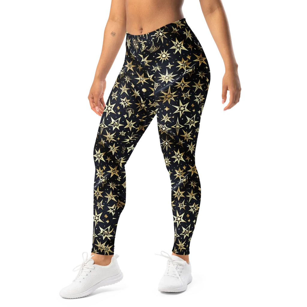 Gilded Nightfall on Leggings — Left Front