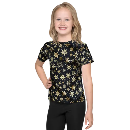 Gilded Nightfall on a Kids Crew Neck T-Shirt