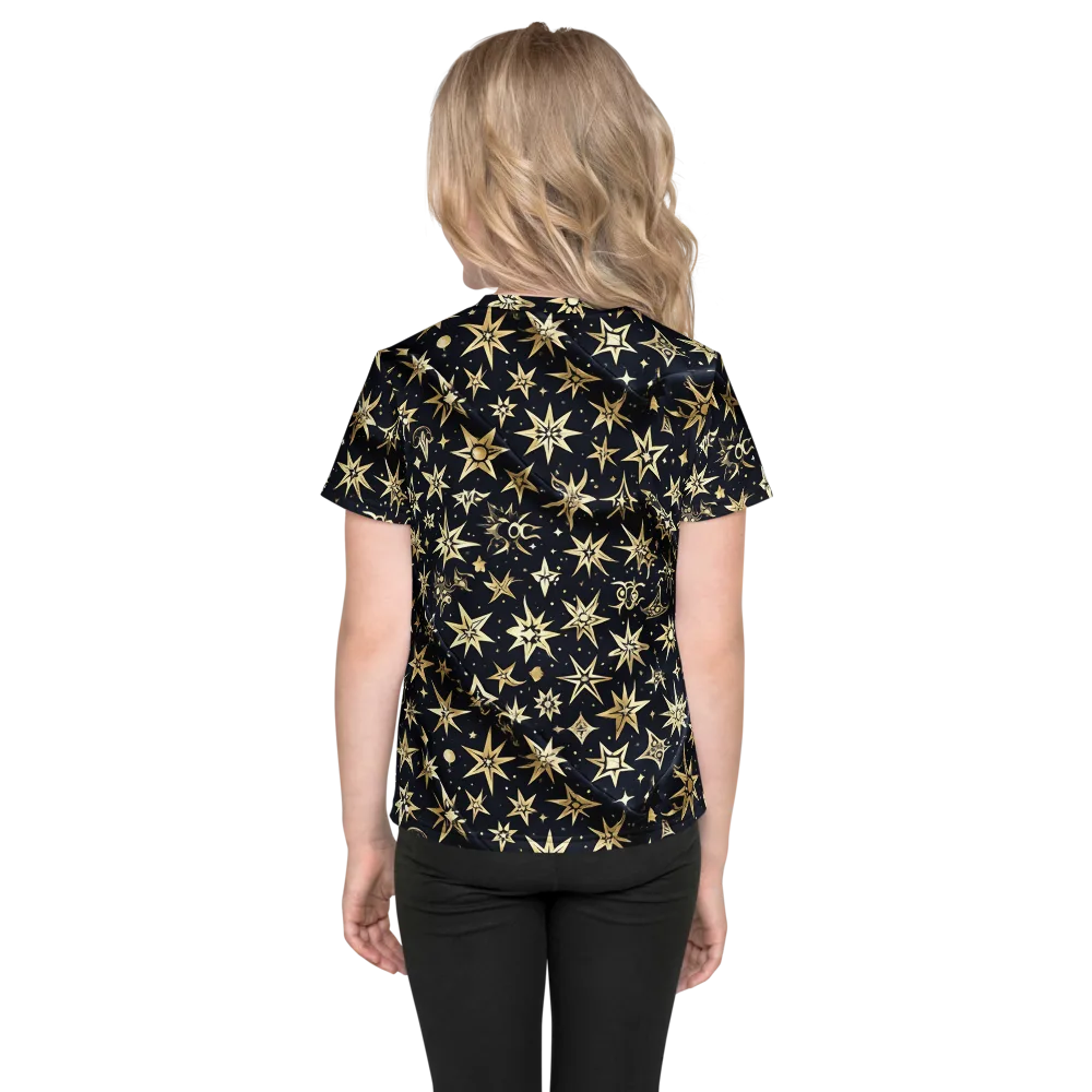 Gilded Nightfall on Kids Crew Neck T-Shirt — Back