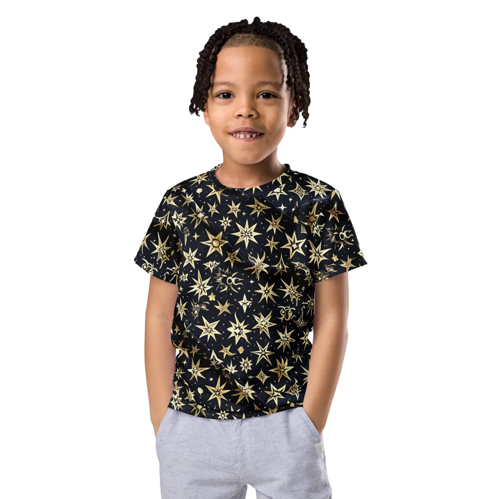 Gilded Nightfall on Kids Crew Neck T-Shirt — Front