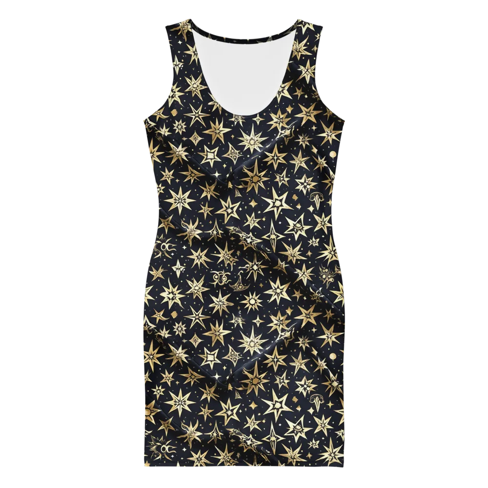 Gilded Nightfall on Bodycon Dress — Front