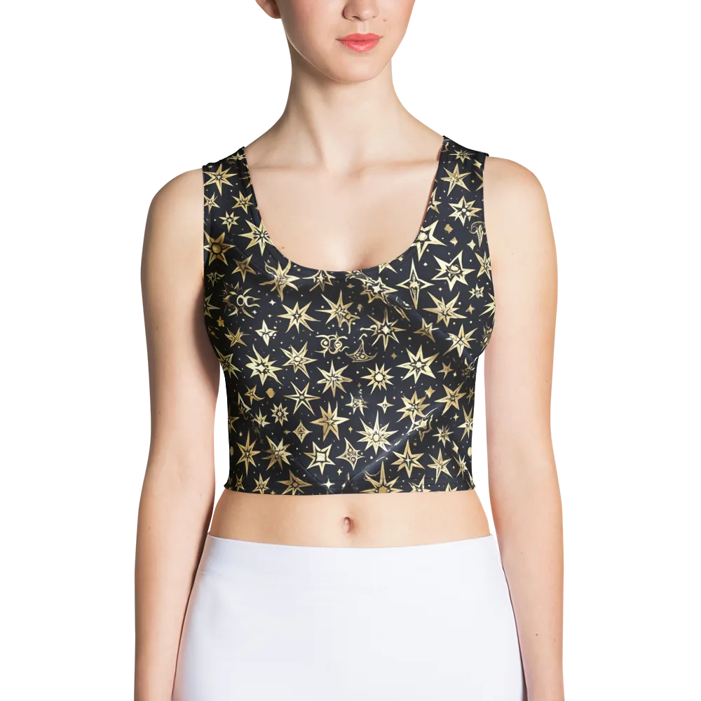 Gilded Nightfall on Crop Top — Front