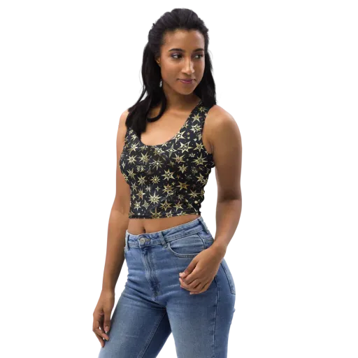 Gilded Nightfall on a Crop Top