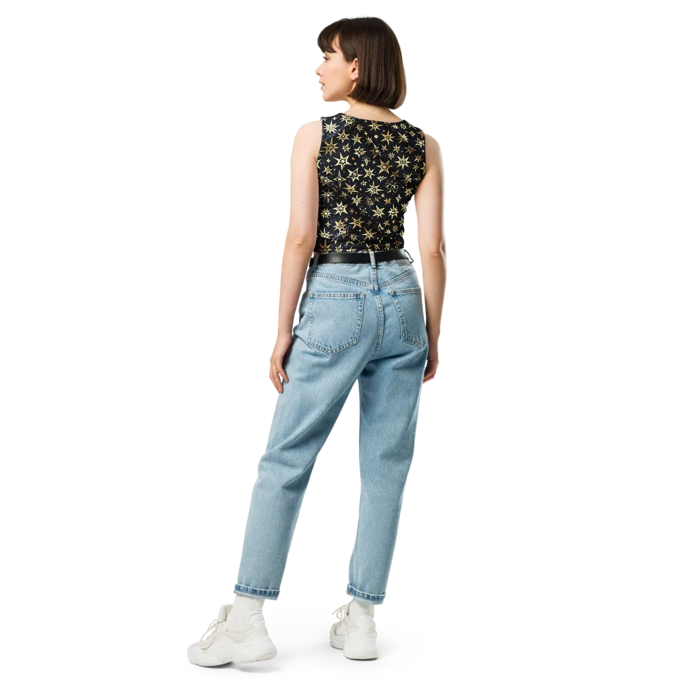 Gilded Nightfall on Crop Top — Back