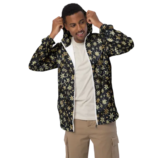 Gilded Nightfall on a Men's Windbreaker