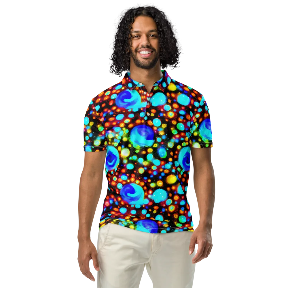 Prismatic Orbits on Men's Slim Fit Polo Shirt — Front