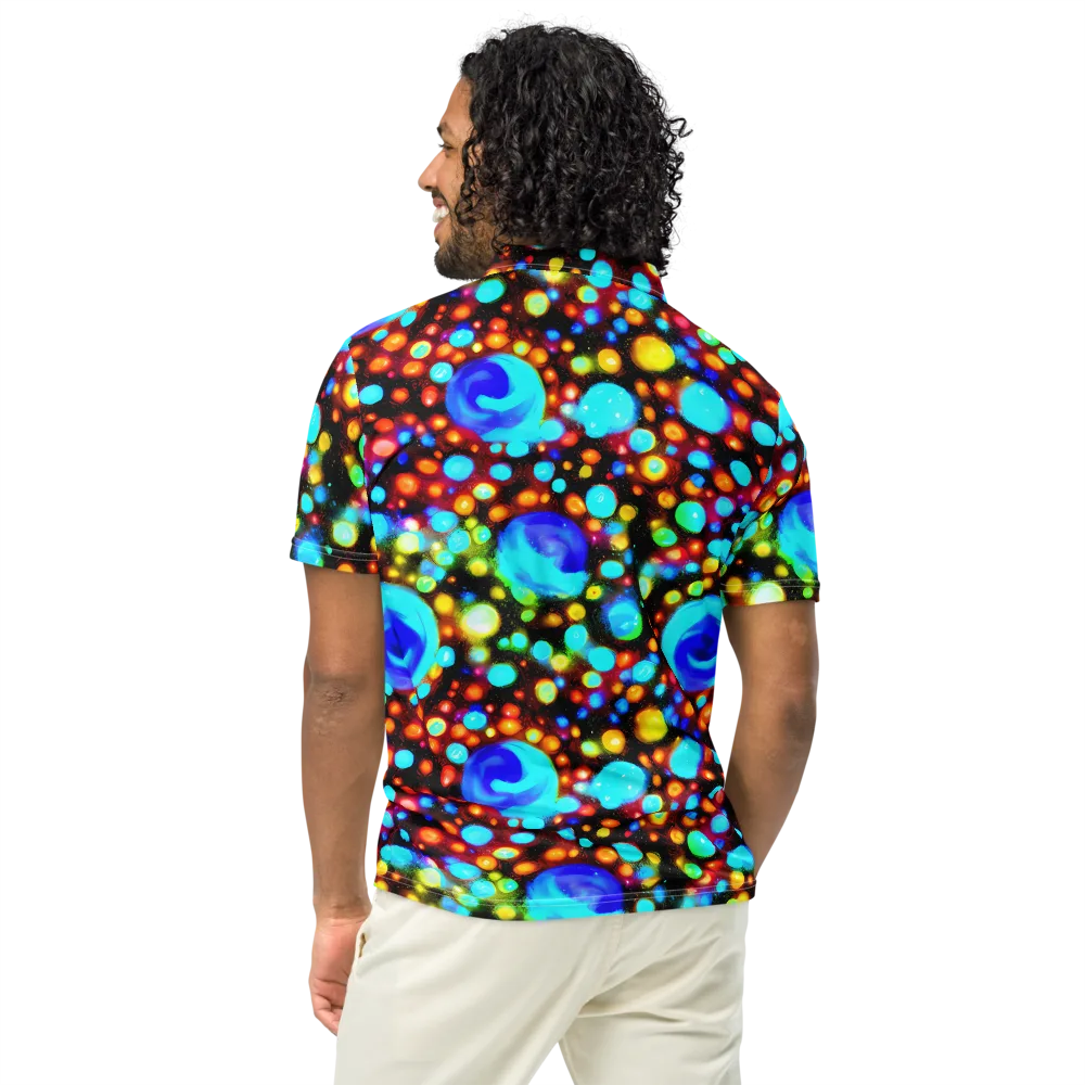 Prismatic Orbits on Men's Slim Fit Polo Shirt — Back
