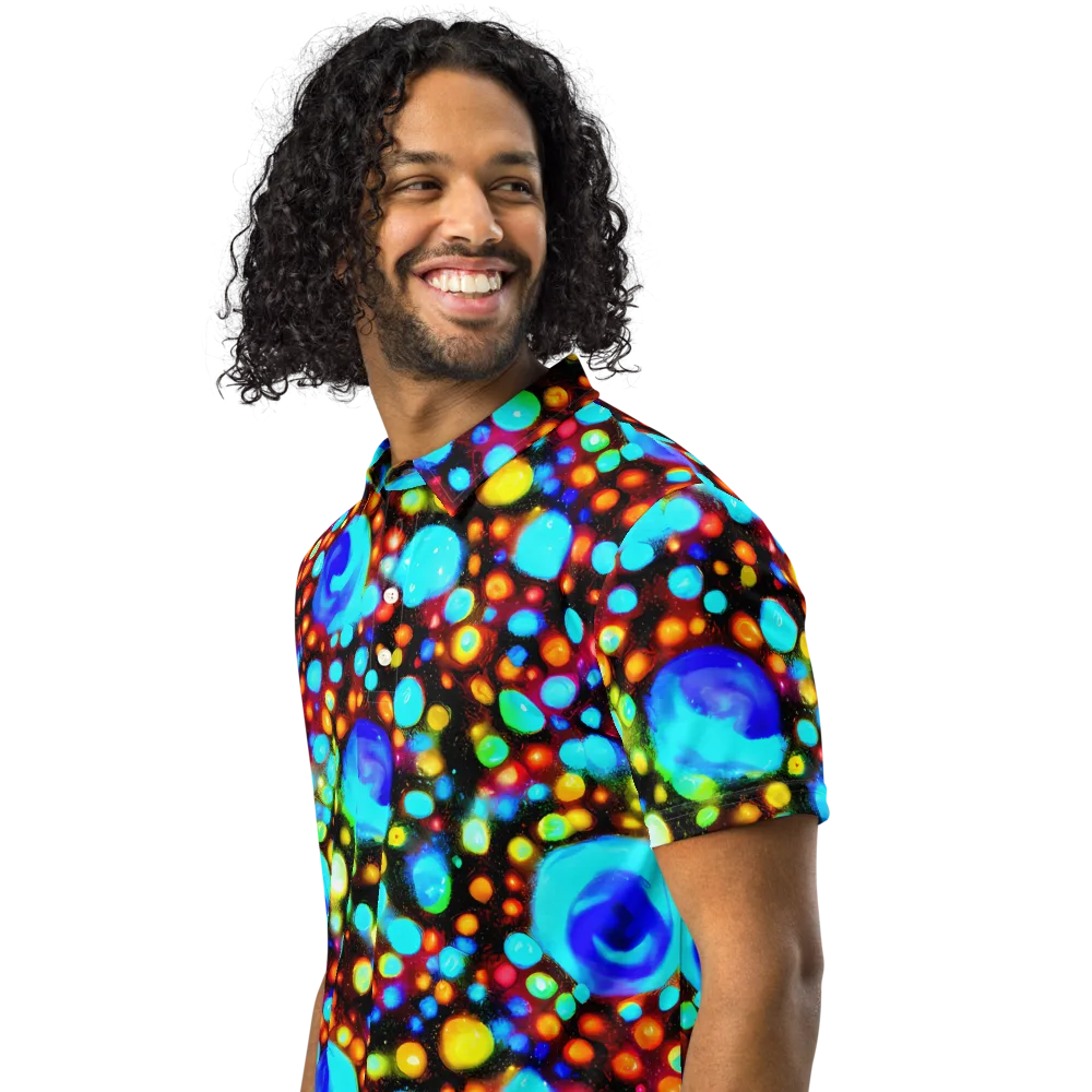 Prismatic Orbits on Men's Slim Fit Polo Shirt — Left Front