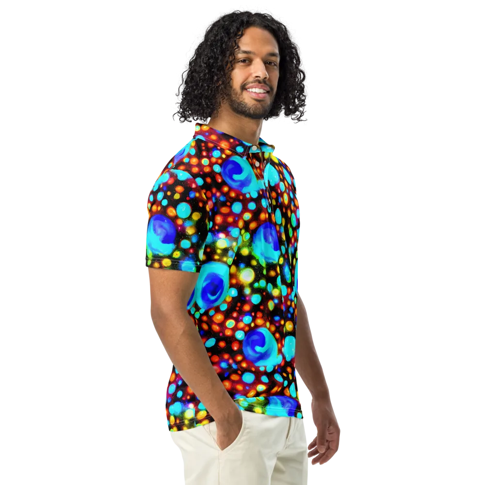 Prismatic Orbits on Men's Slim Fit Polo Shirt — Right Front