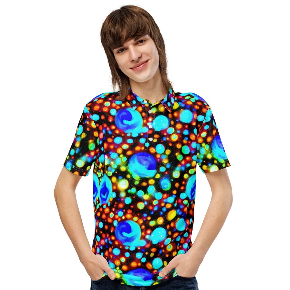 Prismatic Orbits on Men's Slim Fit Polo Shirt — Front