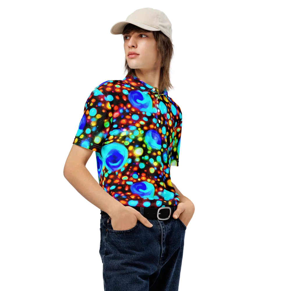 Prismatic Orbits on Men's Slim Fit Polo Shirt — Right Front