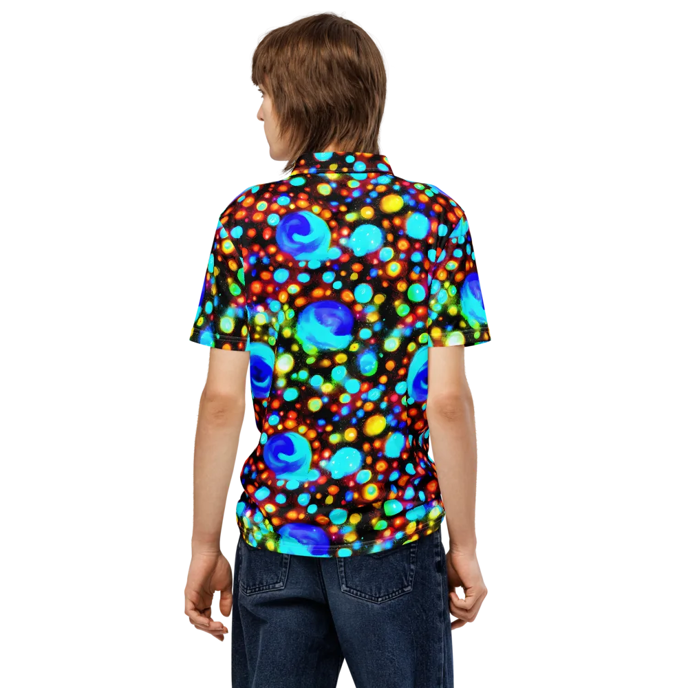 Prismatic Orbits on Men's Slim Fit Polo Shirt — Back