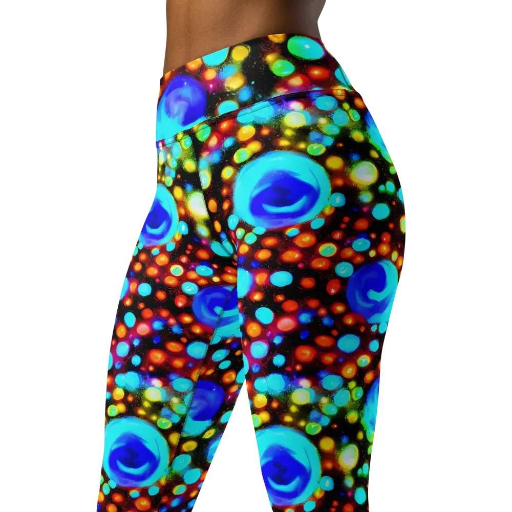 Prismatic Orbits on Yoga Leggings — Left Front