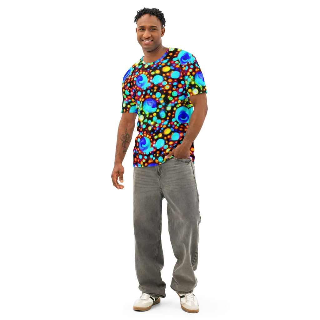 Prismatic Orbits on Men's Cotton Crew Neck T-Shirt — Front