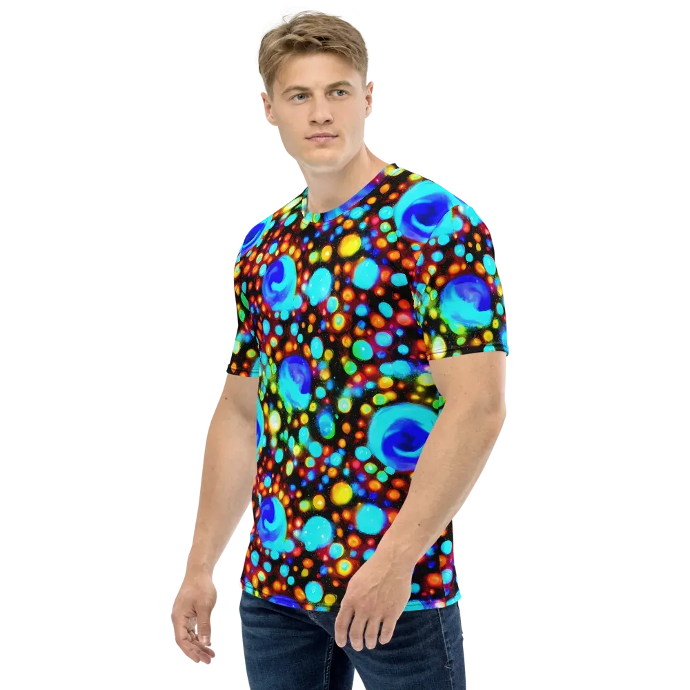 Prismatic Orbits on Men's Crew Neck T-Shirt — Left