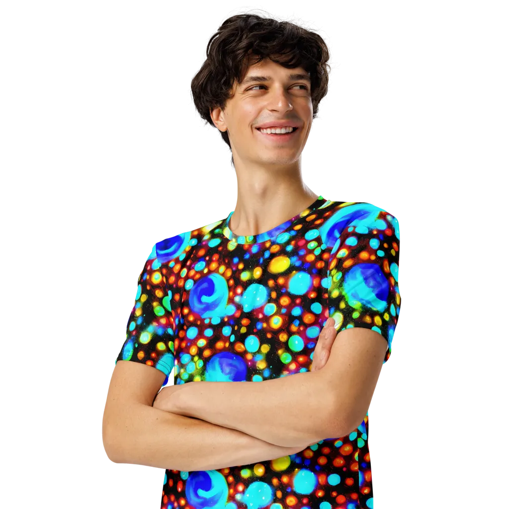 Prismatic Orbits on Men's Crew Neck T-Shirt — Left Front