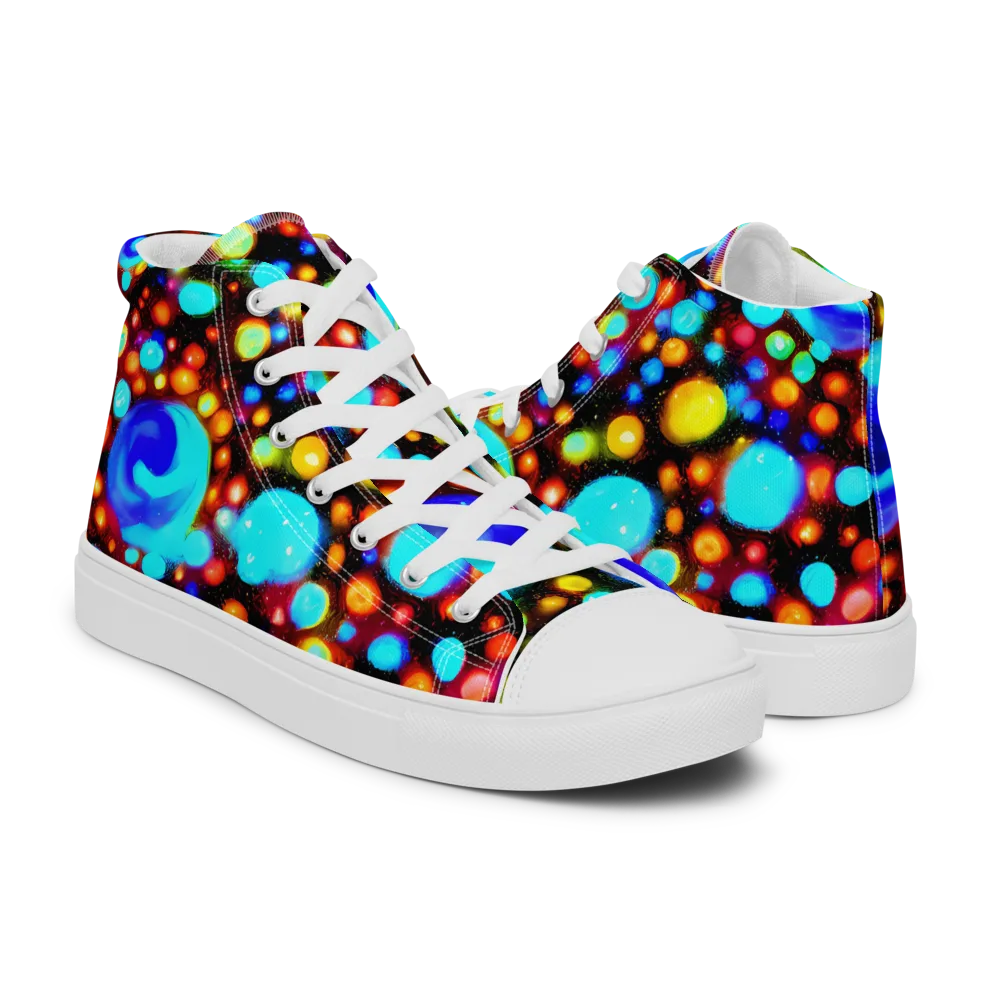 Prismatic Orbits on Men's High Top Canvas Shoes — Right