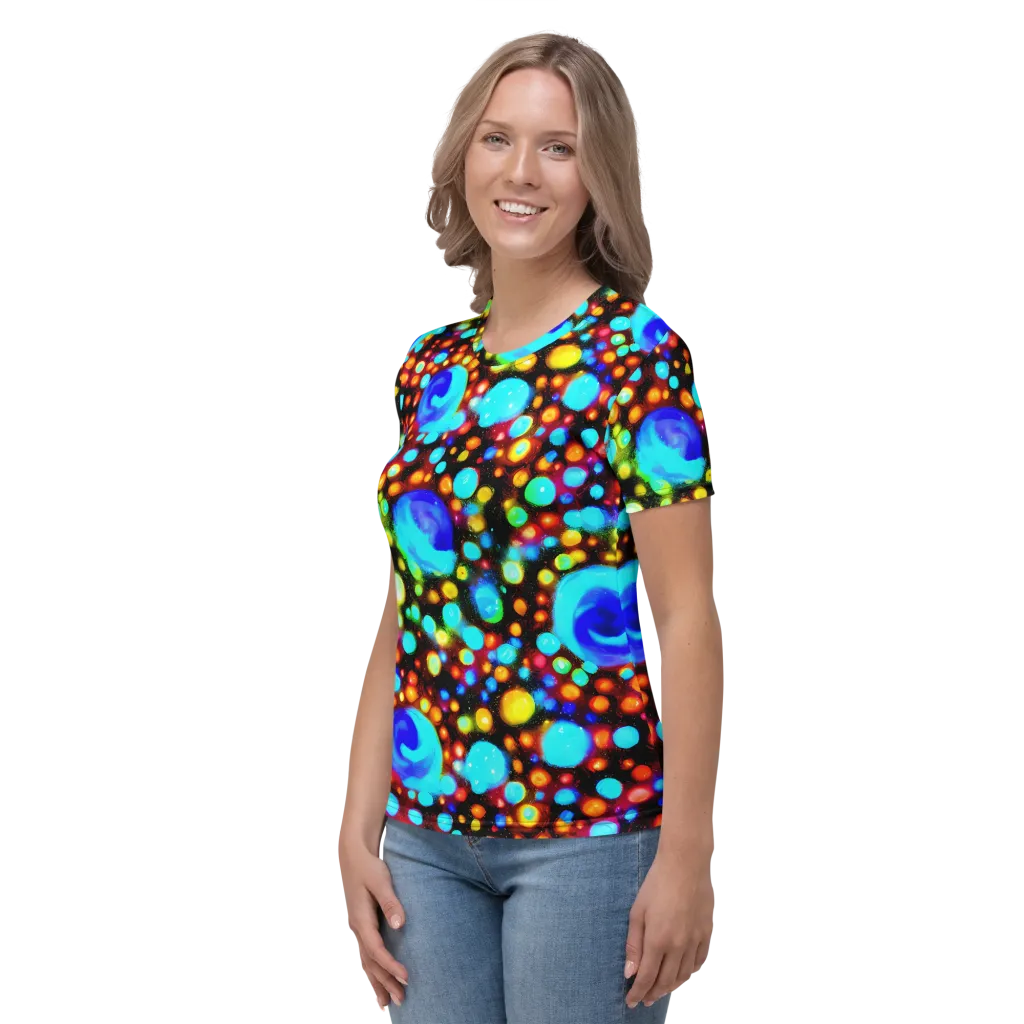 Prismatic Orbits on Women's Crew Neck T-Shirt — Left