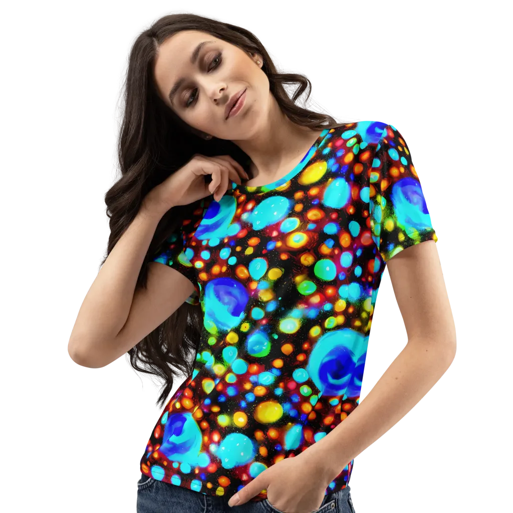 Prismatic Orbits on Women's Crew Neck T-Shirt — Left Front