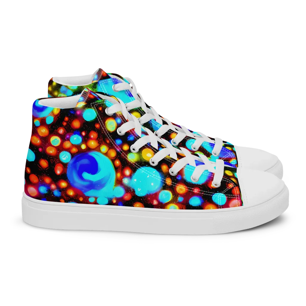 Prismatic Orbits on Women's High Top Canvas Shoes — Right