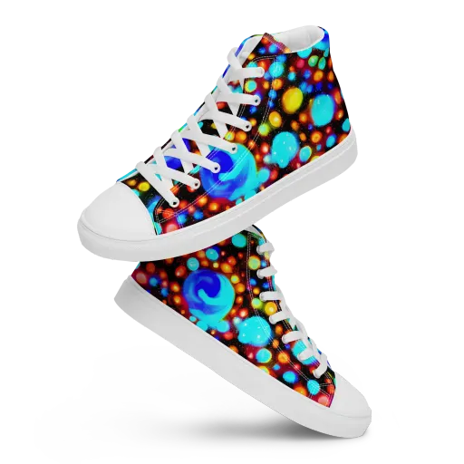 Prismatic Orbits on a Women's High Top Canvas Shoes