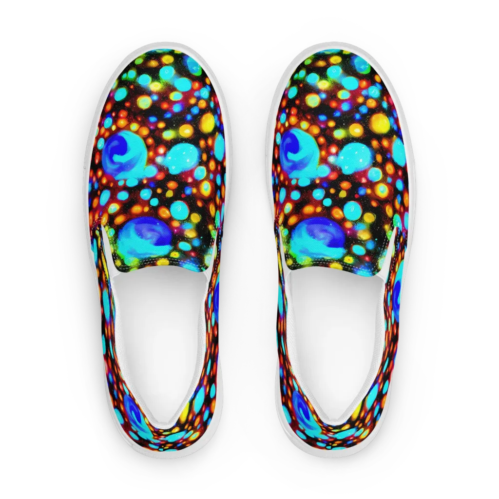 Prismatic Orbits on Men's Slip-On Canvas Shoes — Front