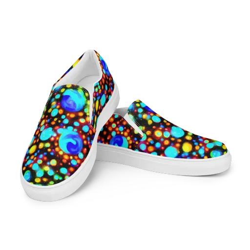 Prismatic Orbits on a Men's Slip-On Canvas Shoes