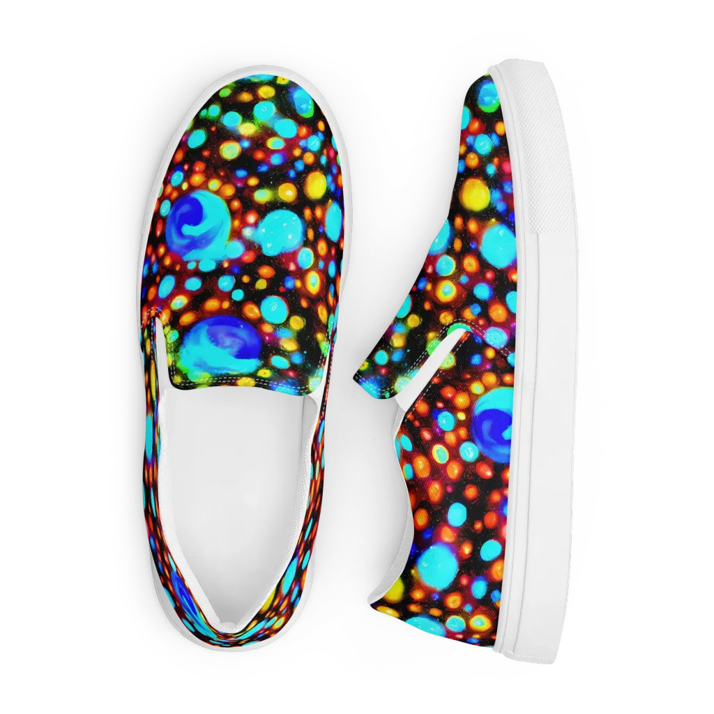 Prismatic Orbits on Men's Slip-On Canvas Shoes — Front